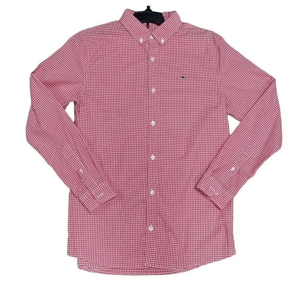 Vineyard Vines By Shep & Ian Red Gingham Long Sleeve Button Down Size XL (18)